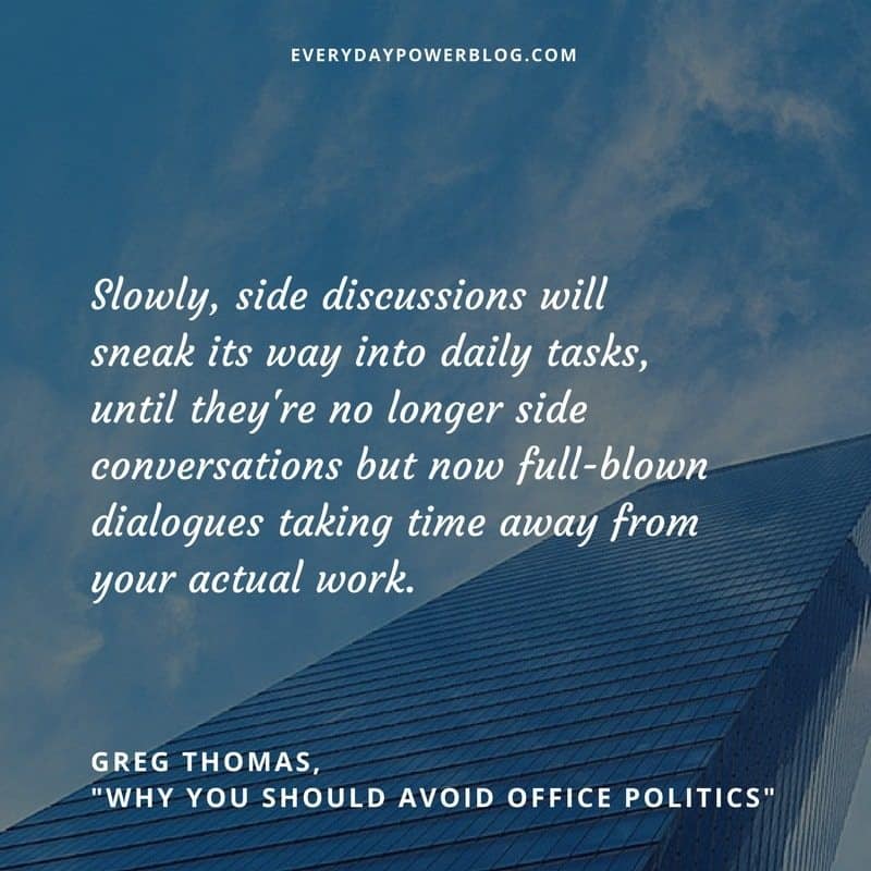Why You Should Avoid Office Politics