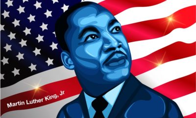 A Blue Painting of Martin Luther King Jr.