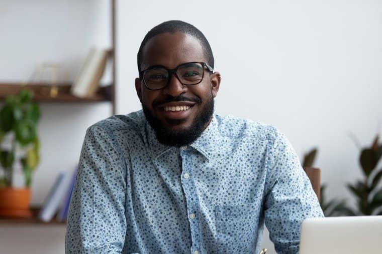 A Man Wearing a Light Blue Polo