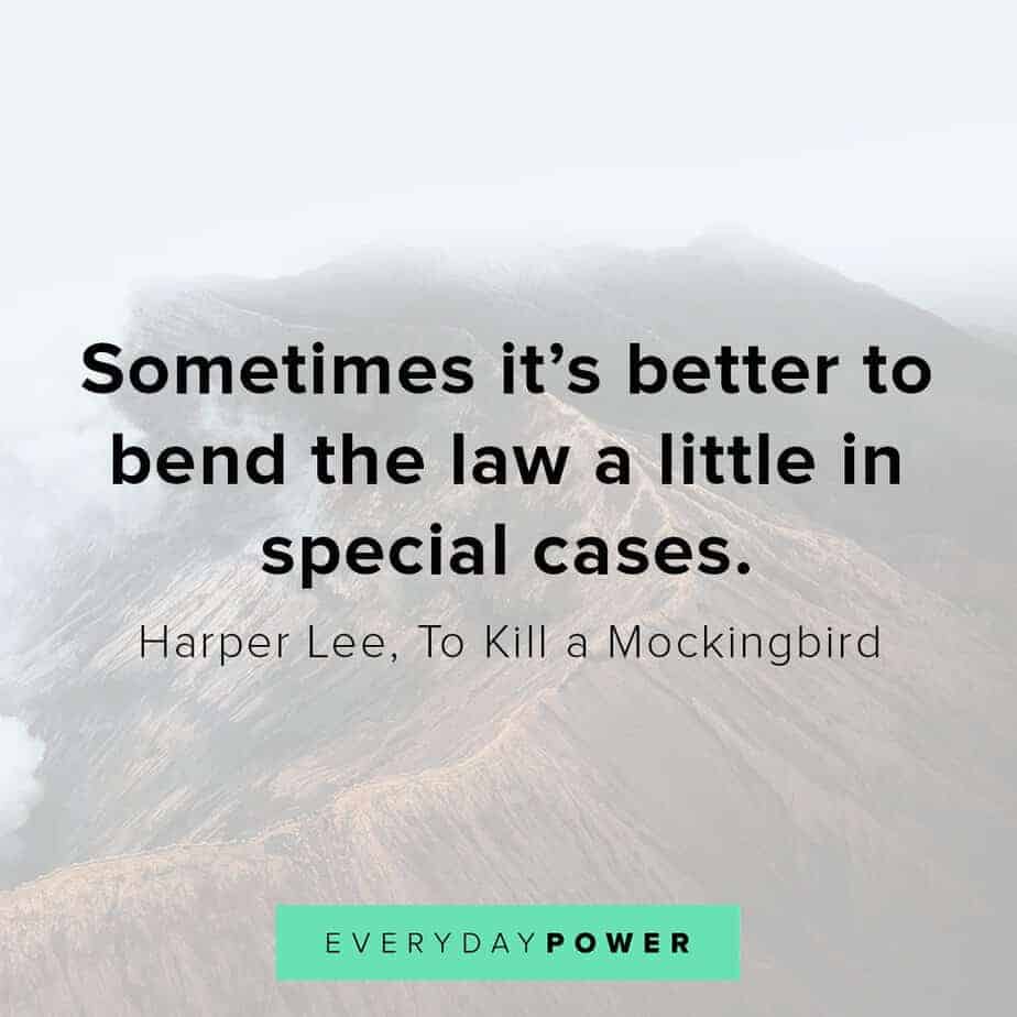  To Kill a Mockingbird Quotes on bending the law