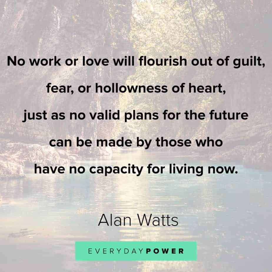 Alan Watts Quotes on fear