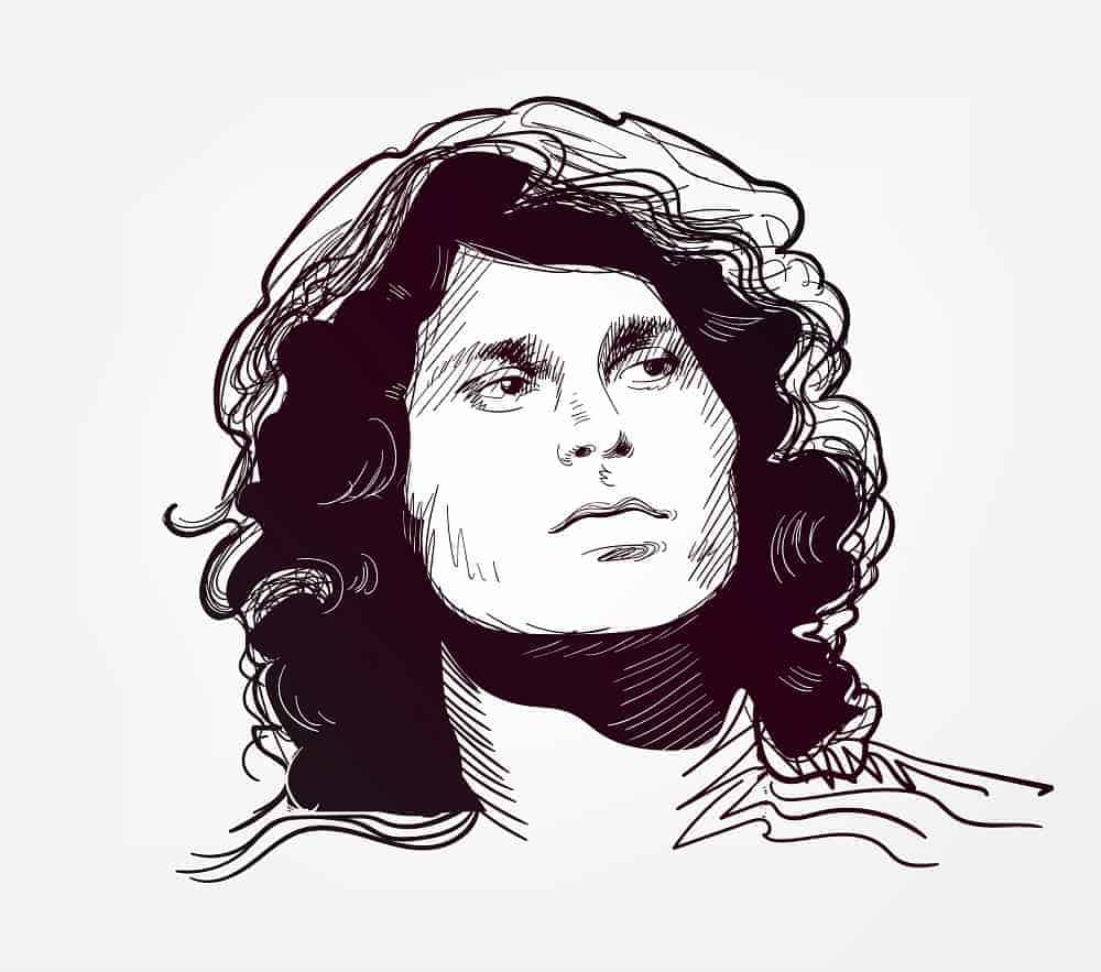 Alain Ronay | Jim Morrison with a snake writhing in his hair (1967) |  MutualArt