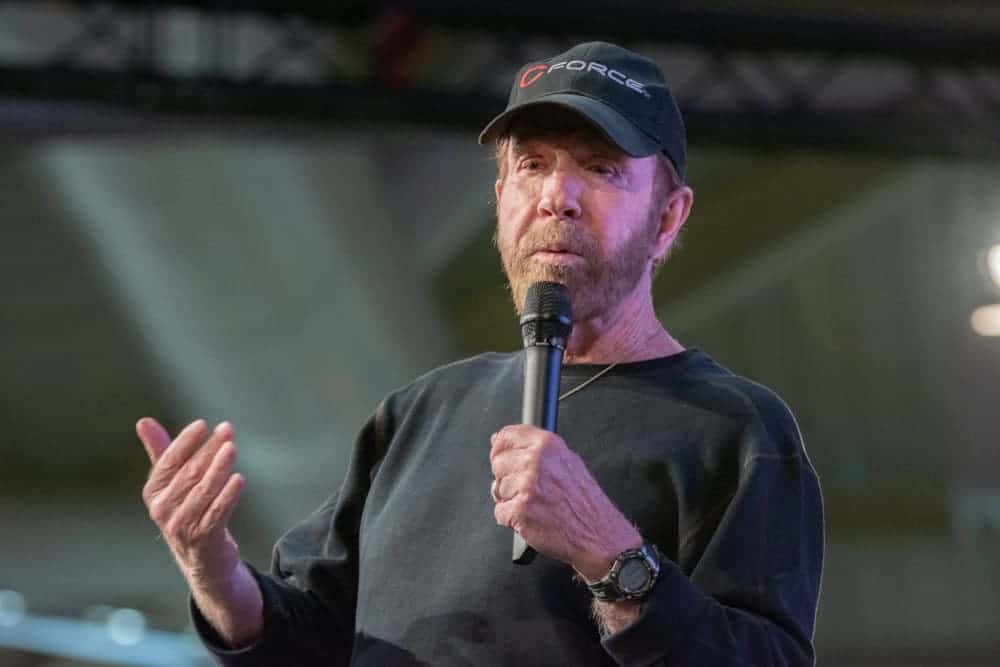 Chuck Norris Talking on Stage