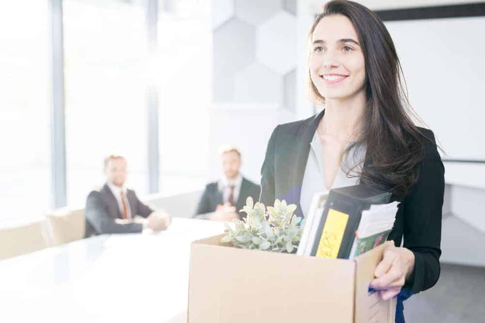 A Woman Resigning from Work