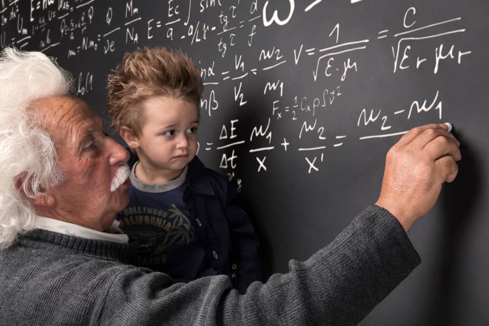A Picture of Albert Einstein with a Child
