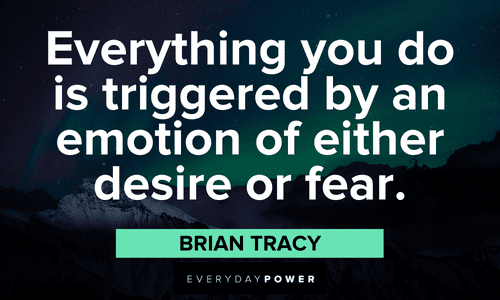 Brian tracy quotes about emotion of either desire or fear