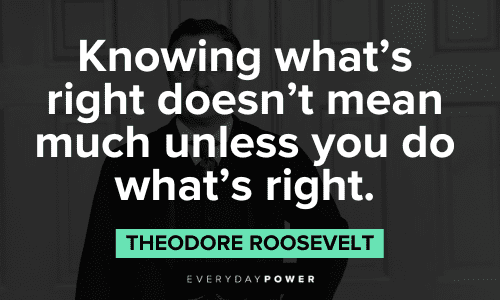 Theodore Roosevelt Quotes about knowing what's right