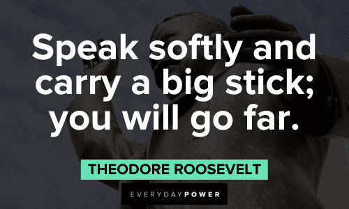 wise Theodore Roosevelt Quotes about speak softly and carry a big stick