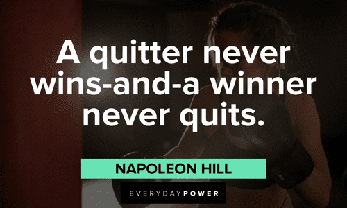 Napoleon Hill Quotes about quitting