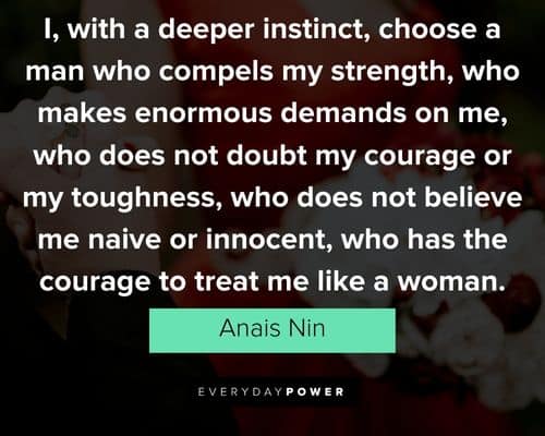 Anais Nin Quotes about love and instincts