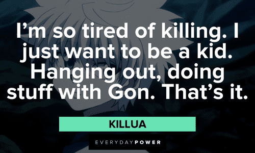 Killua quotes on killing