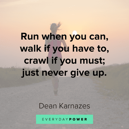 Running quotes about never giving up