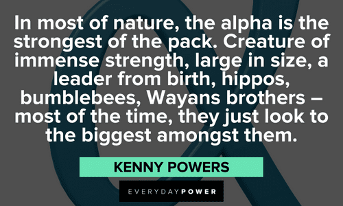 Kenny Powers Quotes about being the alpha