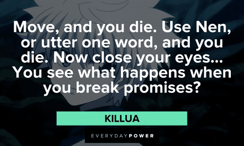 Killua quotes about broken promises