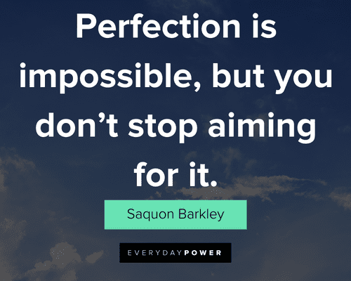 Perfection Quotes on perfection is impossible, but you don't stop aiming for it