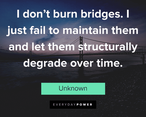 Burning Bridges Quotes to teach you how to stop contact