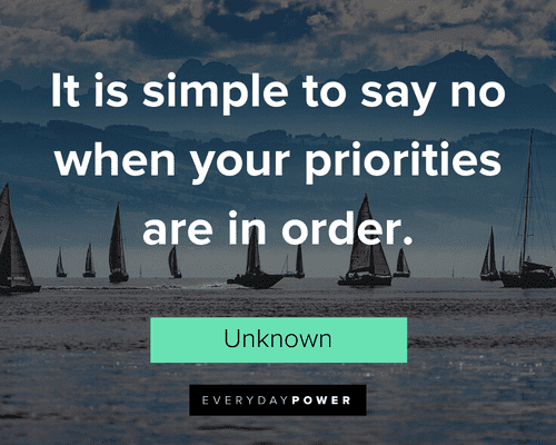Say No Quotes about priorities