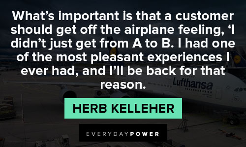 Airplane quotes about customer feeling