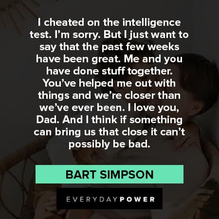 Bart Simpson quotes about on the intelligence test