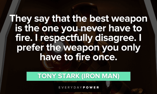 Iron Man quotes about weapons