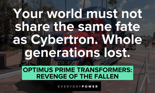 Optimus Prime quotes about cybertron