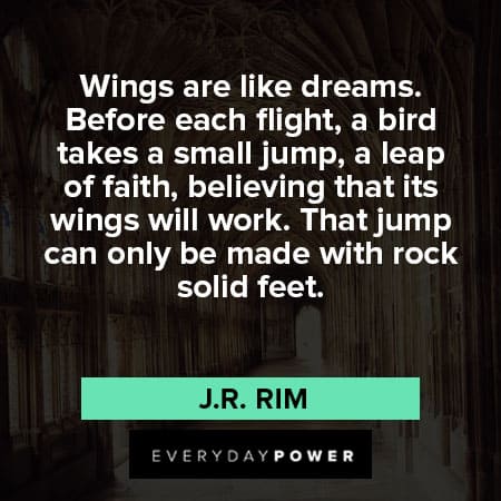 leap of faith quotes about wings are like dreams