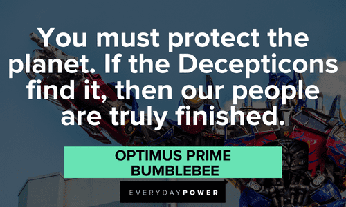 Optimus Prime quotes on protecting the planet