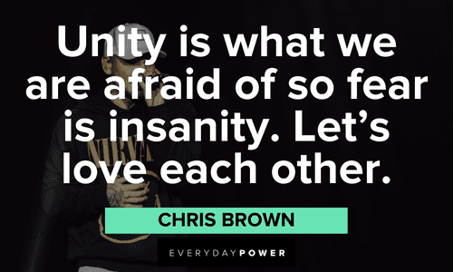 Chris Brown Quotes about unity