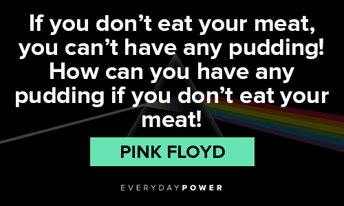 Pink Floyd Quotes about pudding