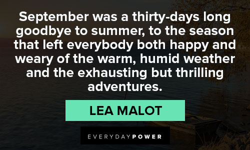 September Quotes about saying goodbye to summer