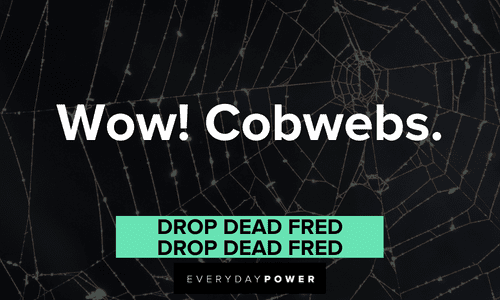 short Drop Dead Fred quotes about cobwebs