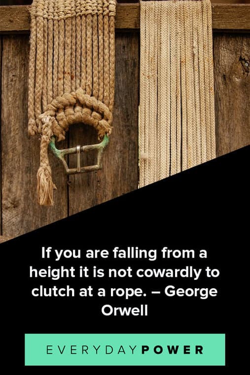 1984 quotes if you are falling from a height it is not cowardly to clutch at a rope
