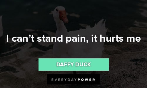 Daffy Duck Quotes about I can't stand pain, it hurts me