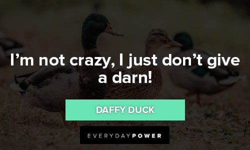 Daffy Duck Quotes about I'm not crazy, I just don't give a darn