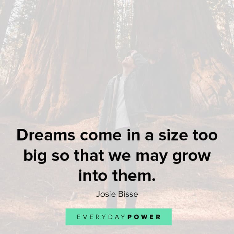 dream big quotes about dreams come in a size too big so that we may grow into them