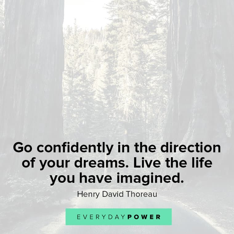 dream big quotes about go confidently in the direction of your dreams.