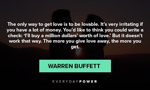 warren buffett quotes about worth of love