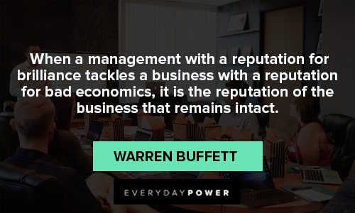 warren buffett quotes about management with a reputation