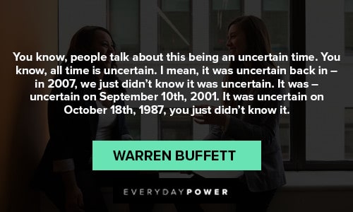 warren buffett quotes about unvertain time