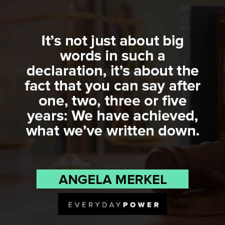 angela merkel quotes about big words in such a declaration
