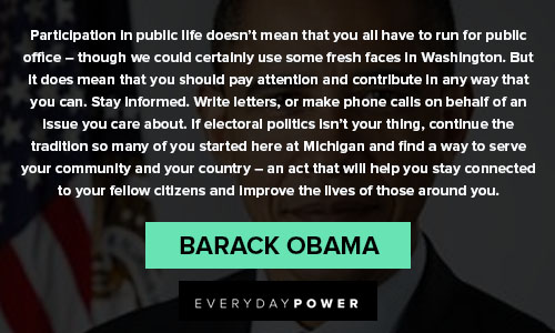 Inspiring Barack Obama quotes on participation in public life