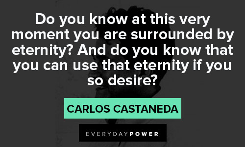 Carlos Castaneda quotes that you can use that eternity if you so desire
