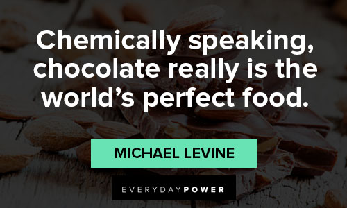 chocolate quotes about chemically speaking, chocolate really is the worlds perfect food