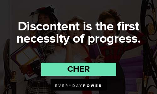 Clueless quotes about discontent is the first necessity of progress