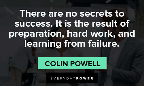 colin powell quotes about there are no secrets to success