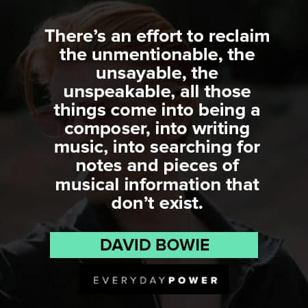 David Bowie quotes about searching for notes 