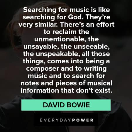 David Bowie quotes about searching for music