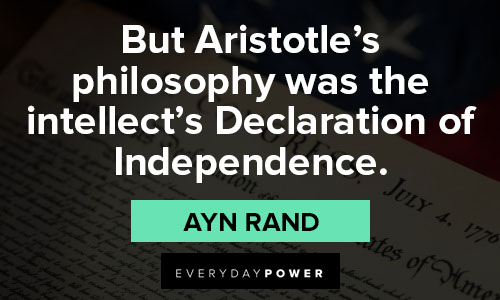 Declaration of Independence quotes about Aristotle's philosophy