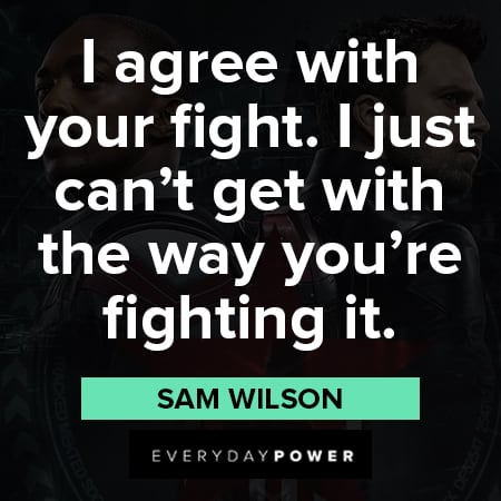 The Falcon and The Winter Soldier quotes about fighting