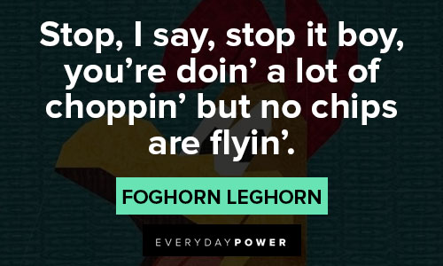 Foghorn Leghorn quotes about stop, I say, stop it boy